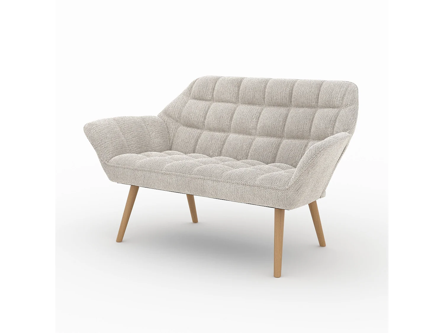 Canapé 2 places en tissu gris clair - Simba