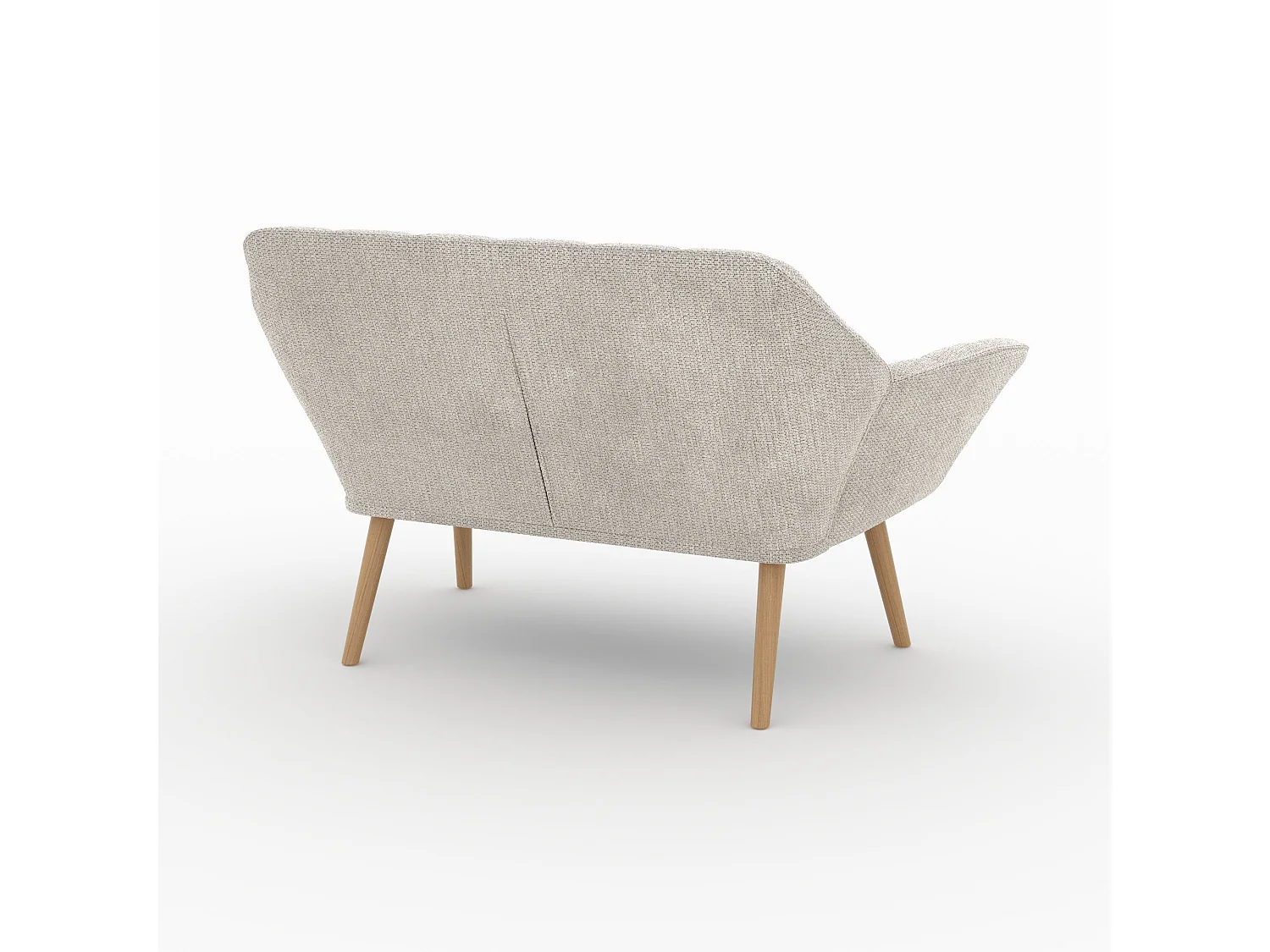 Canapé 2 places en tissu gris clair - Simba