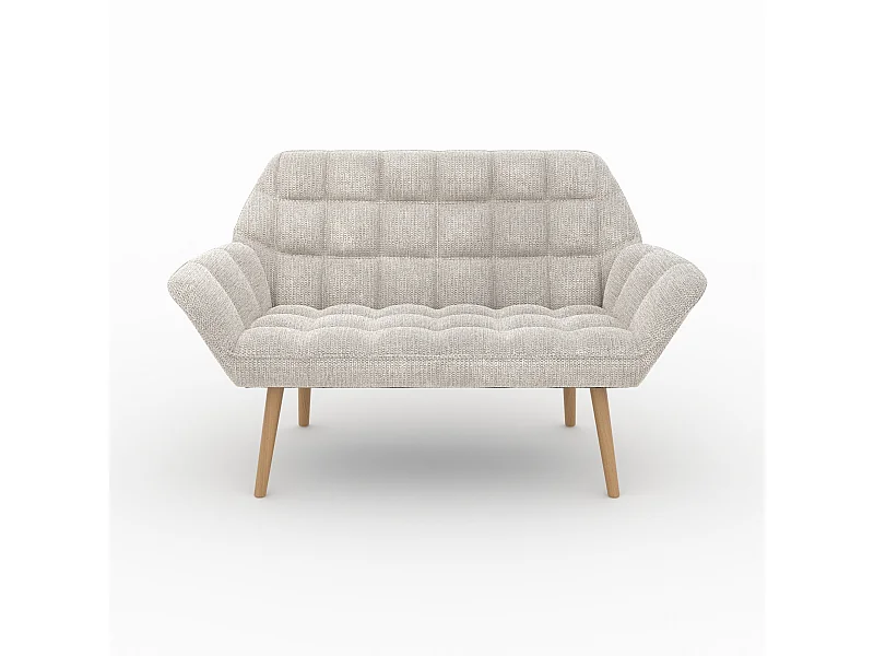 Canapé 2 places en tissu gris clair - Simba