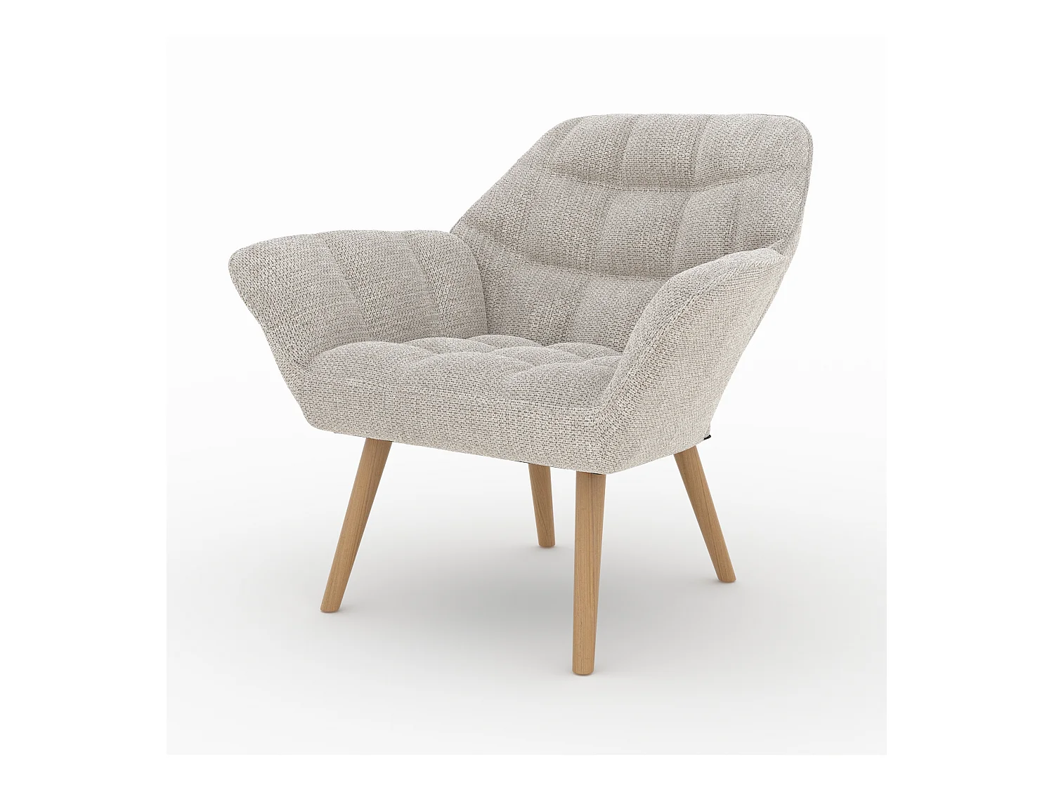 Fauteuil en tissu gris clair - Simba