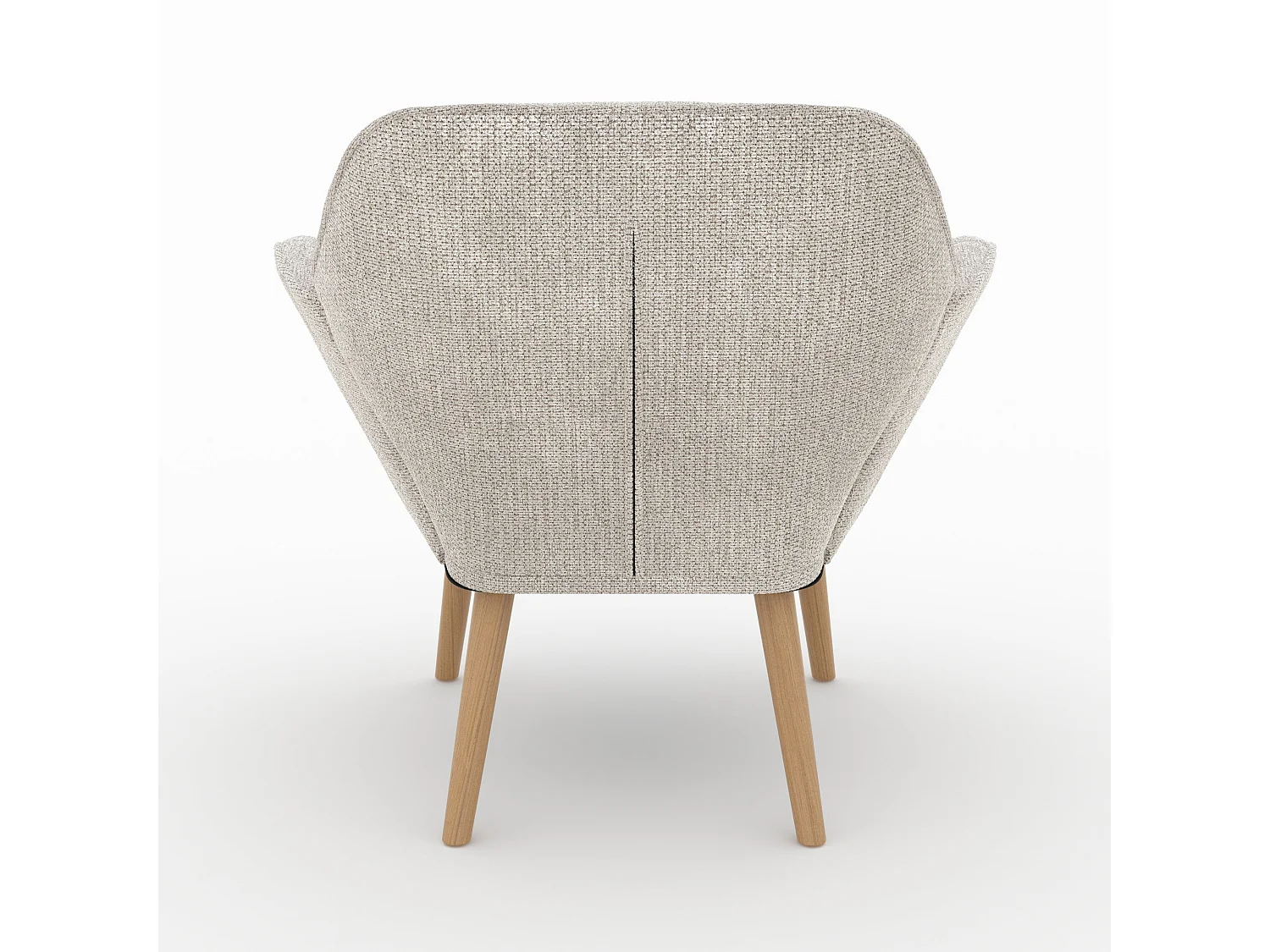 Sillón de tela gris claro con patas de madera - Simba
