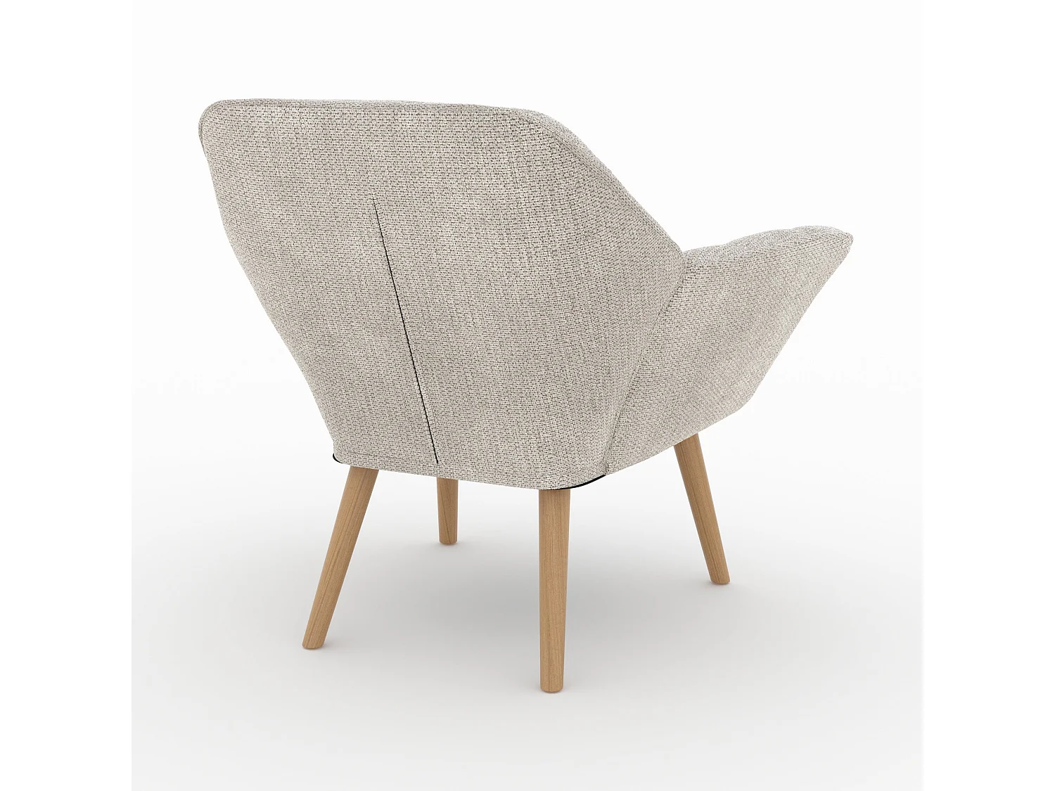 Sillón de tela gris claro con patas de madera - Simba