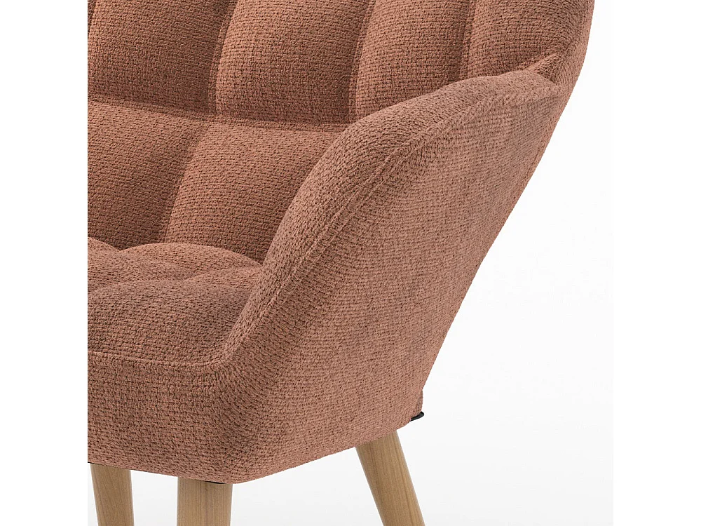 Fauteuil en tissu rouge ancien - Simba