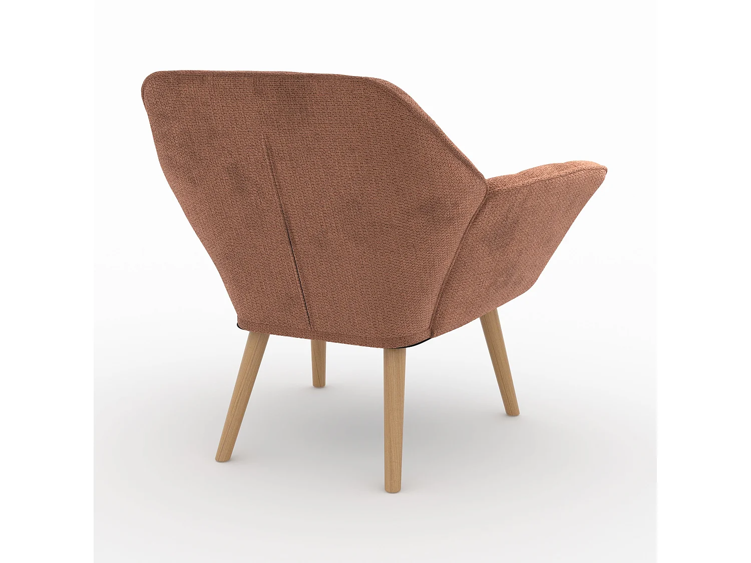 Fauteuil en tissu rouge ancien - Simba