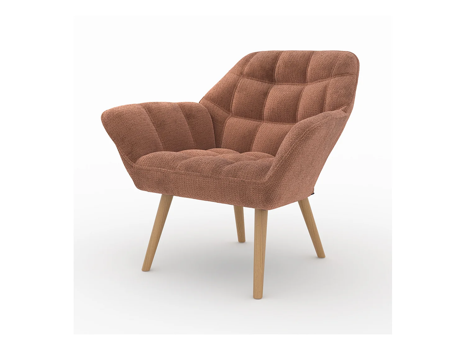Fauteuil en tissu rouge ancien - Simba