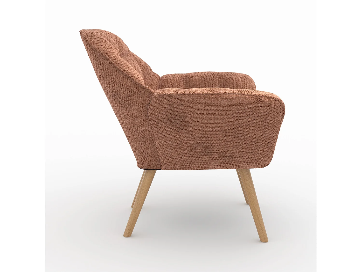 Fauteuil en tissu rouge ancien - Simba