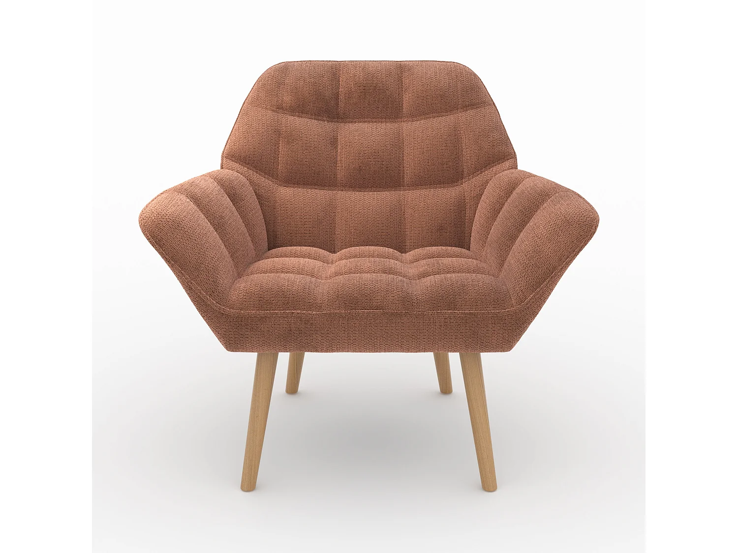 Fauteuil en tissu rouge ancien - Simba