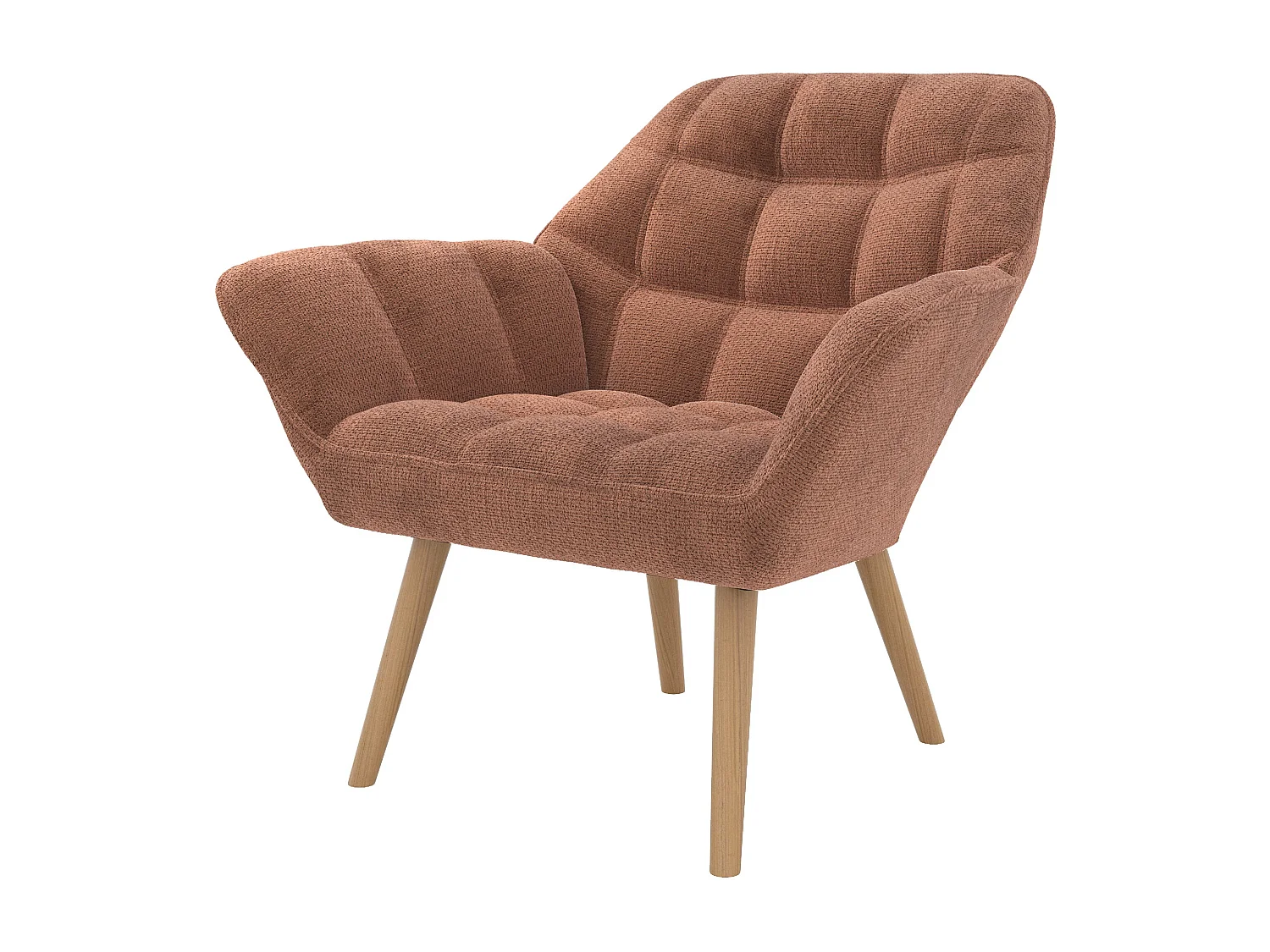 Fauteuil en tissu rouge ancien - Simba