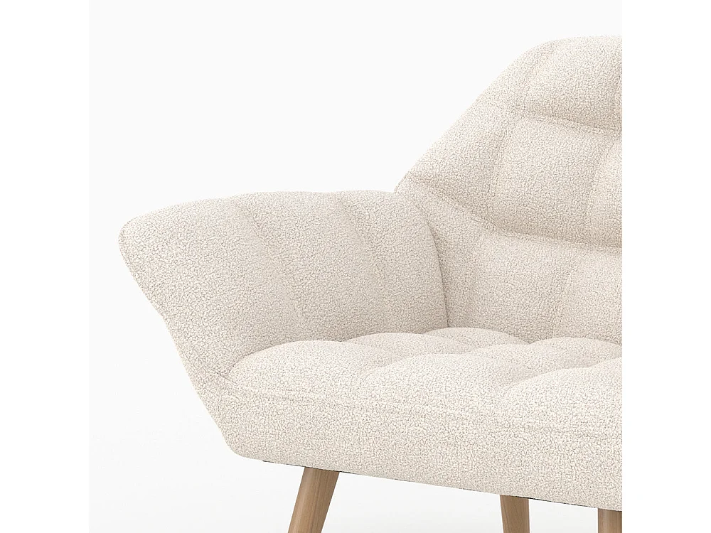 Poltrona in tessuto bouclé bianco - Simba