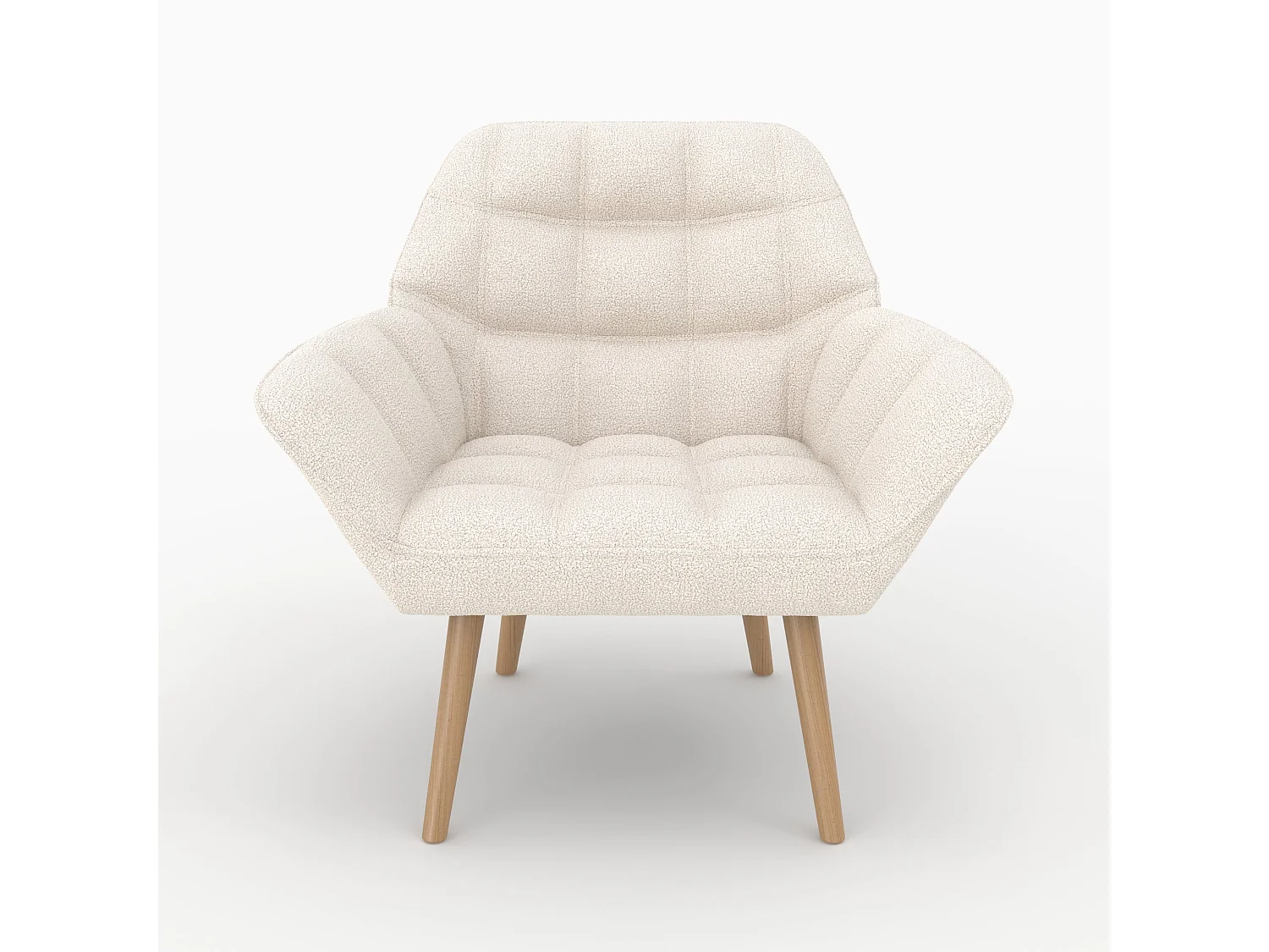 Poltrona in tessuto bouclé bianco - Simba