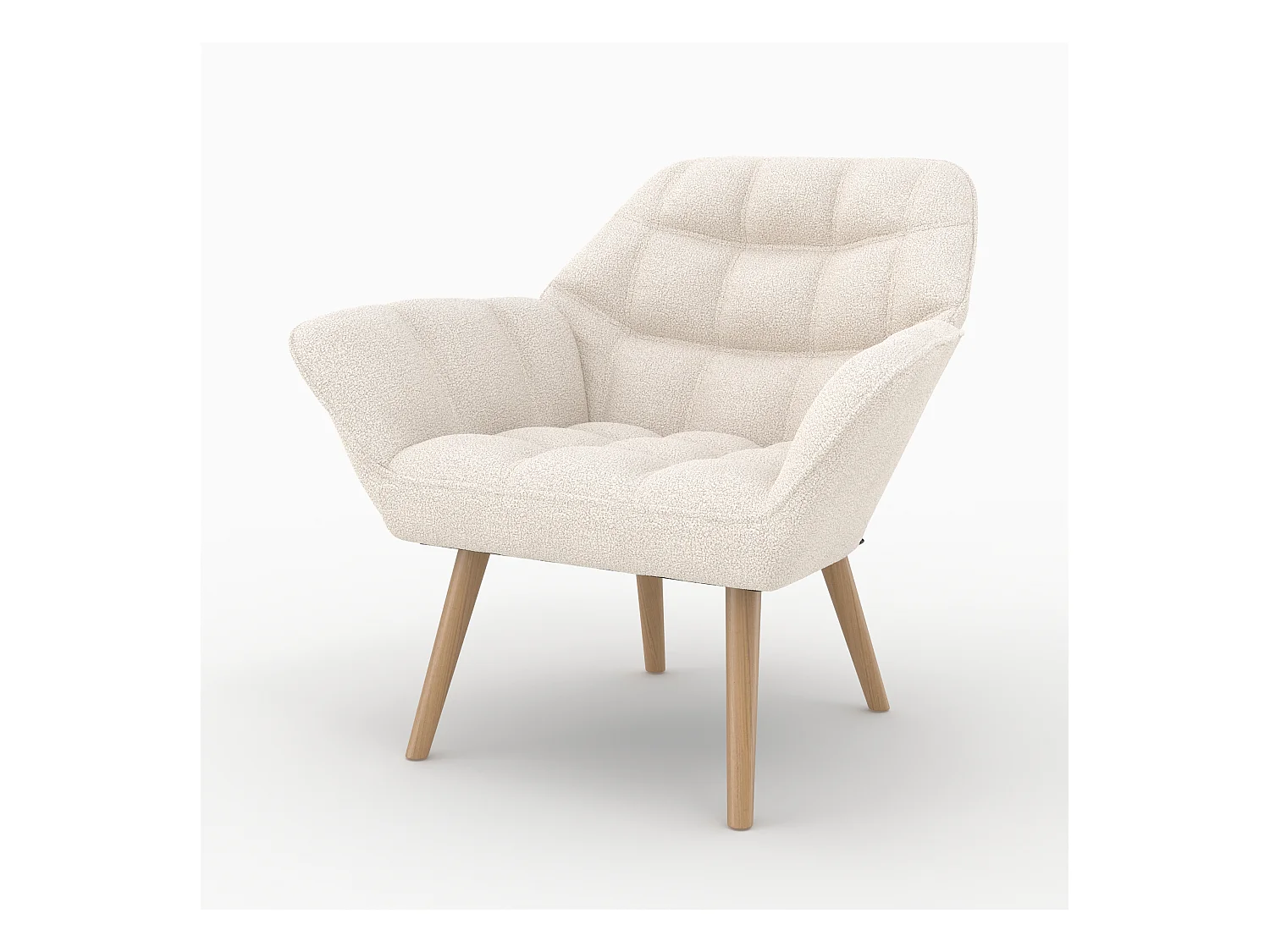 Fauteuil en tissu bouclé blanc - Simba