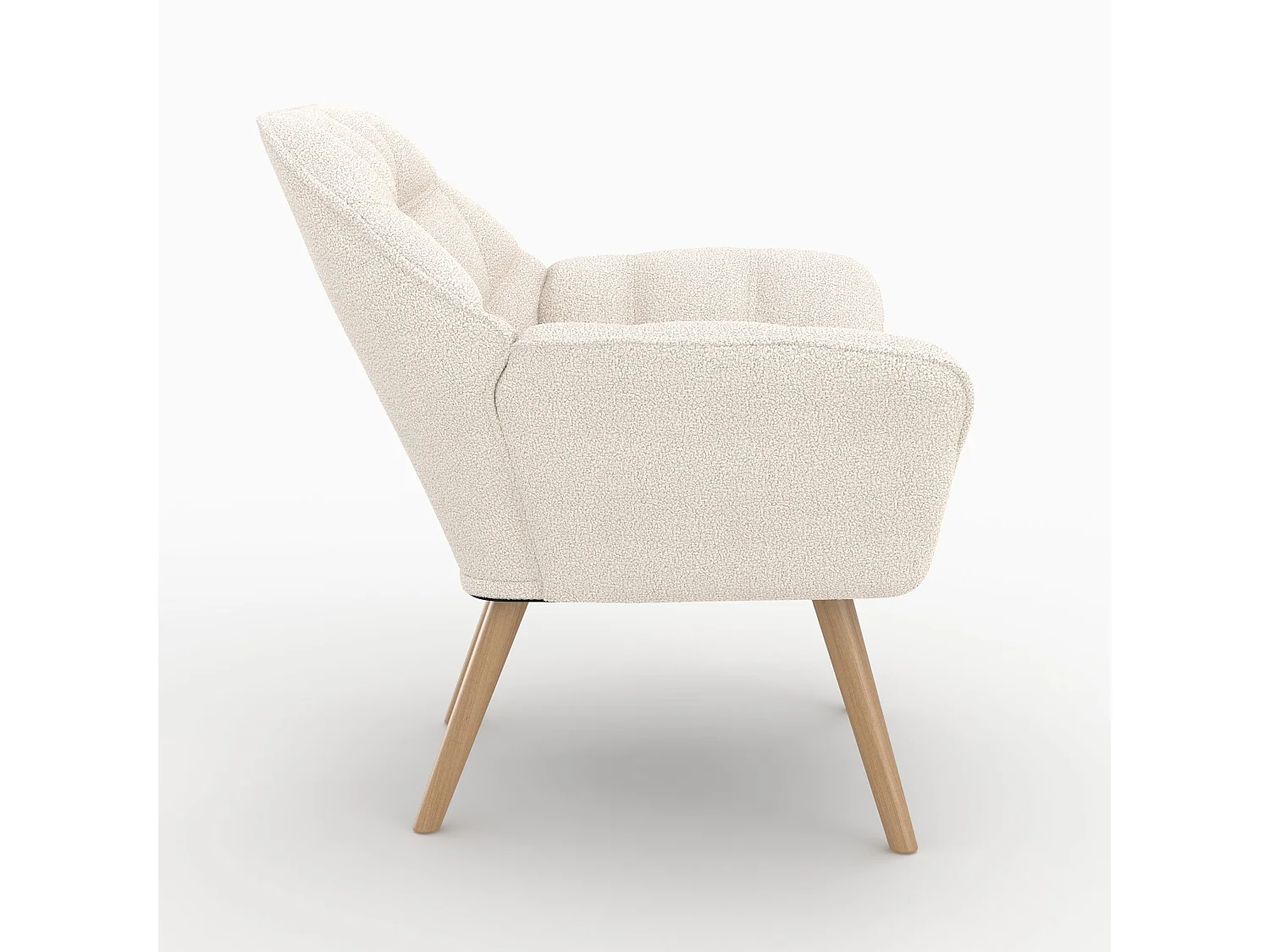 Poltrona in tessuto bouclé bianco - Simba