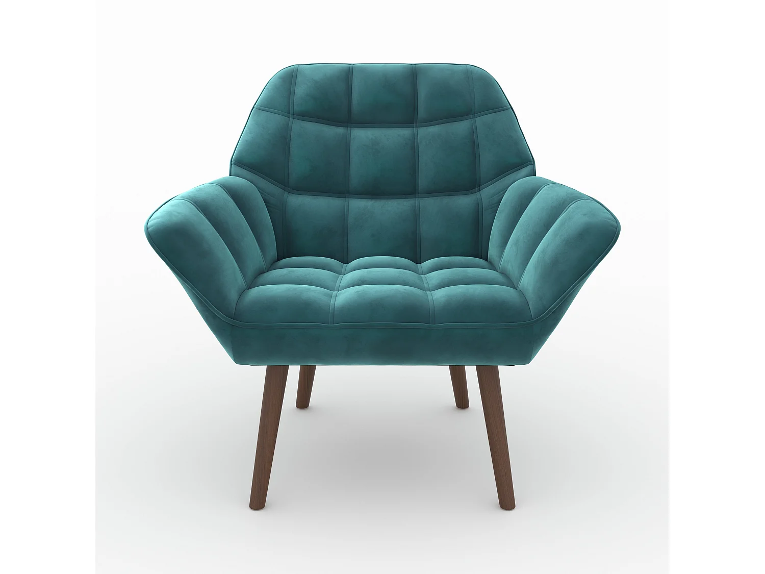 Poltrona in velluto blu petrolio - Simba