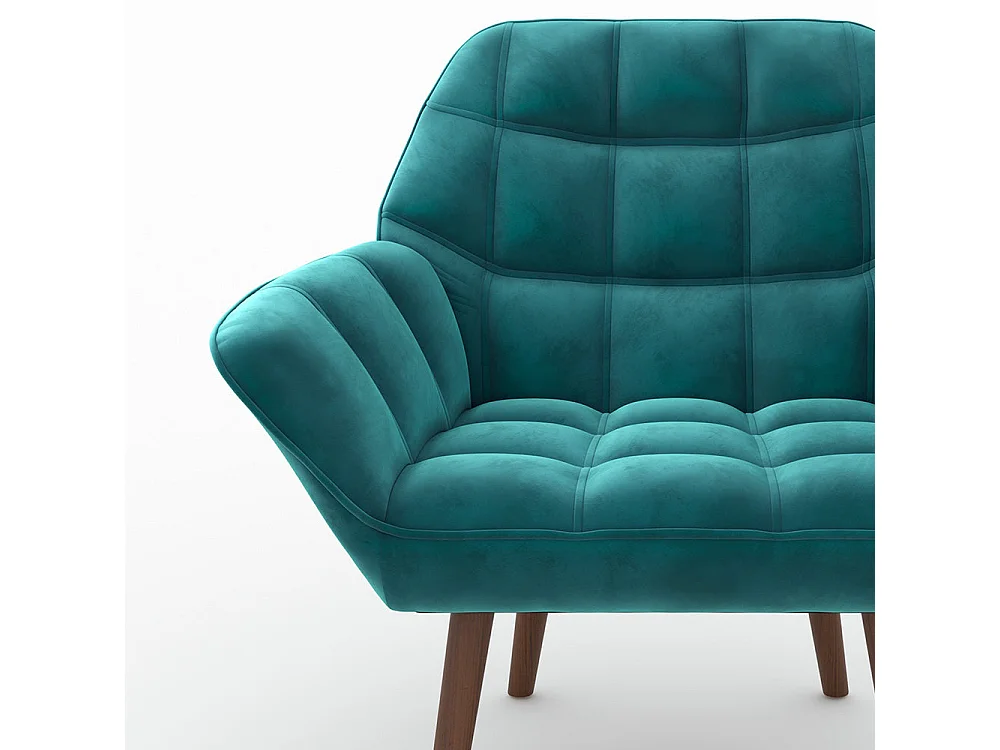 Poltrona in velluto blu petrolio - Simba