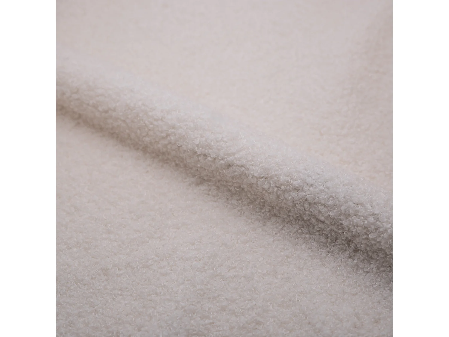 Rocking-chair en tissu bouclé blanc - Shaun