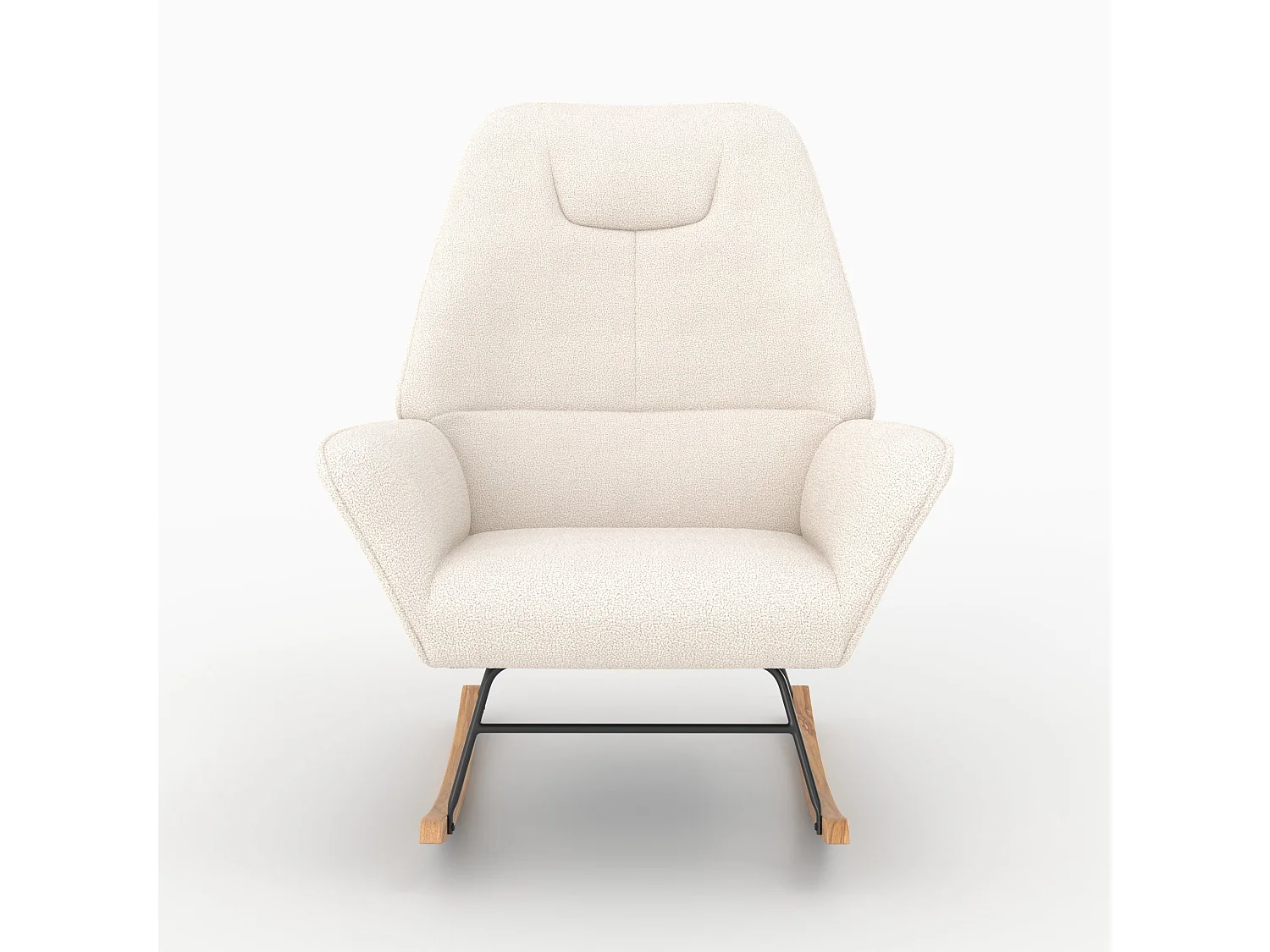 Rocking-chair en tissu bouclé blanc - Shaun