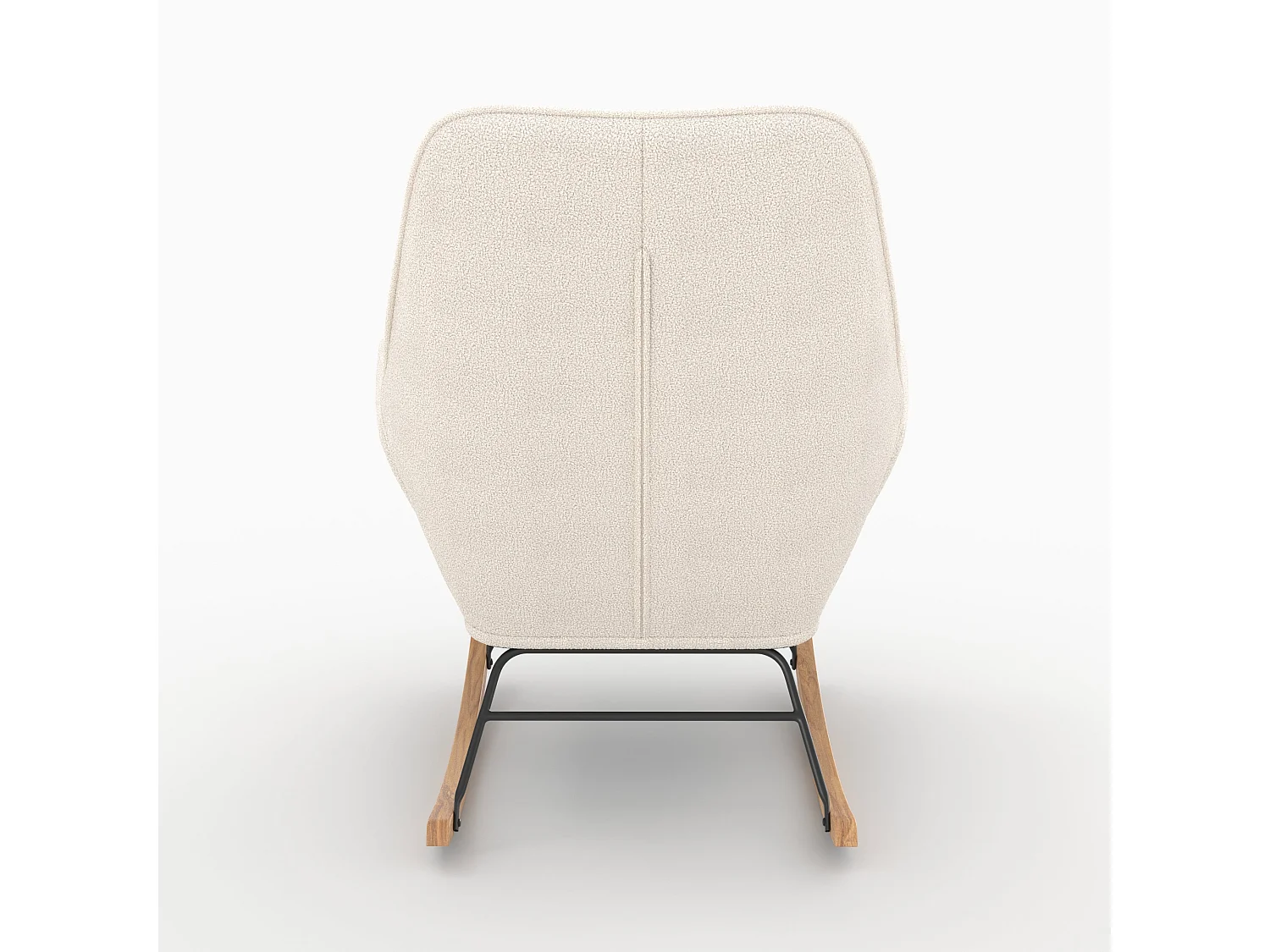 Rocking-chair en tissu bouclé blanc - Shaun