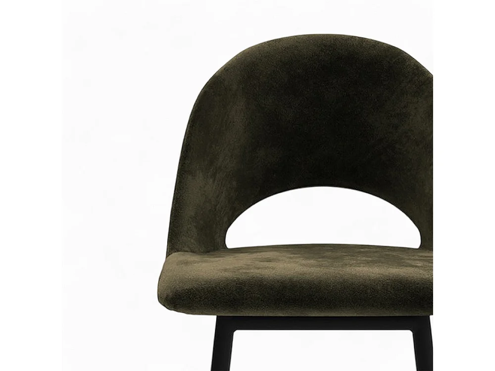 Pack de 4 sillas para isla central de terciopelo verde, amarillo 65 cm - Pénélope