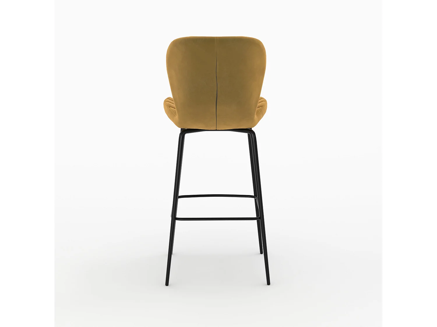 Pack de 4 sillas de bar de terciopelo amarillo y azul 75 cm - Mazzia