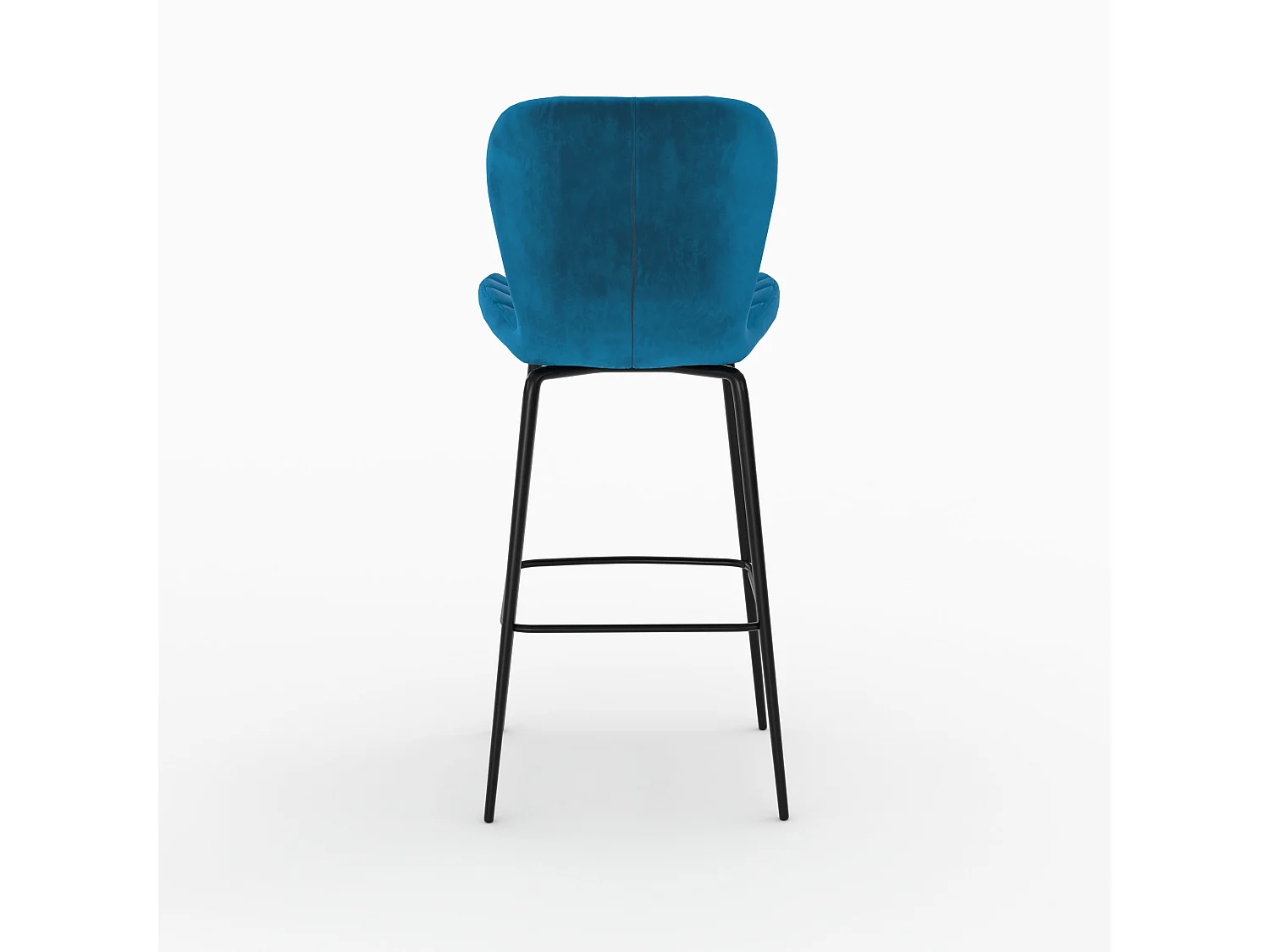 Pack 4 chaises de bar en velours jaune et bleu 75 cm - Mazzia