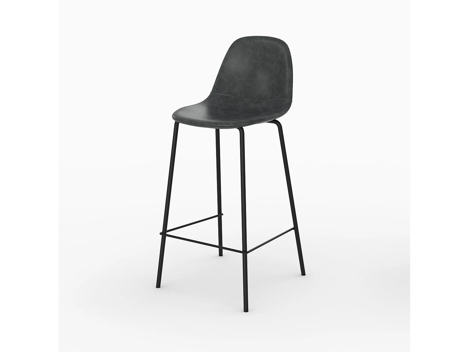 Pack 4 chaises pour îlot central taupe et gris/noir 65 cm - Henrik