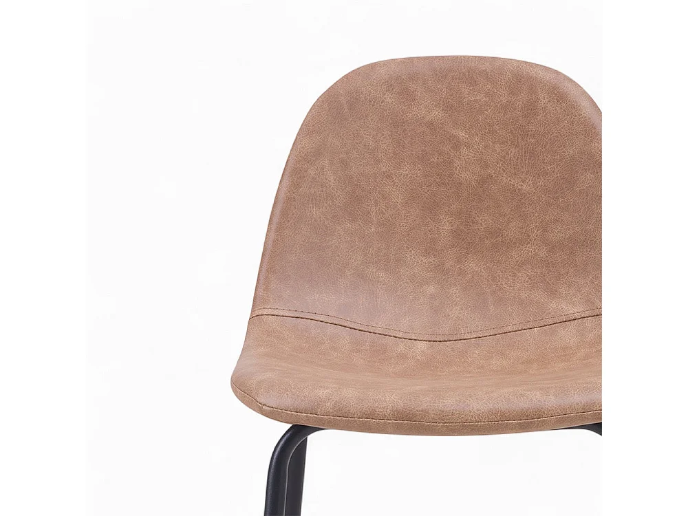 Pack 4 chaises pour îlot central taupe et gris/noir 65 cm - Henrik