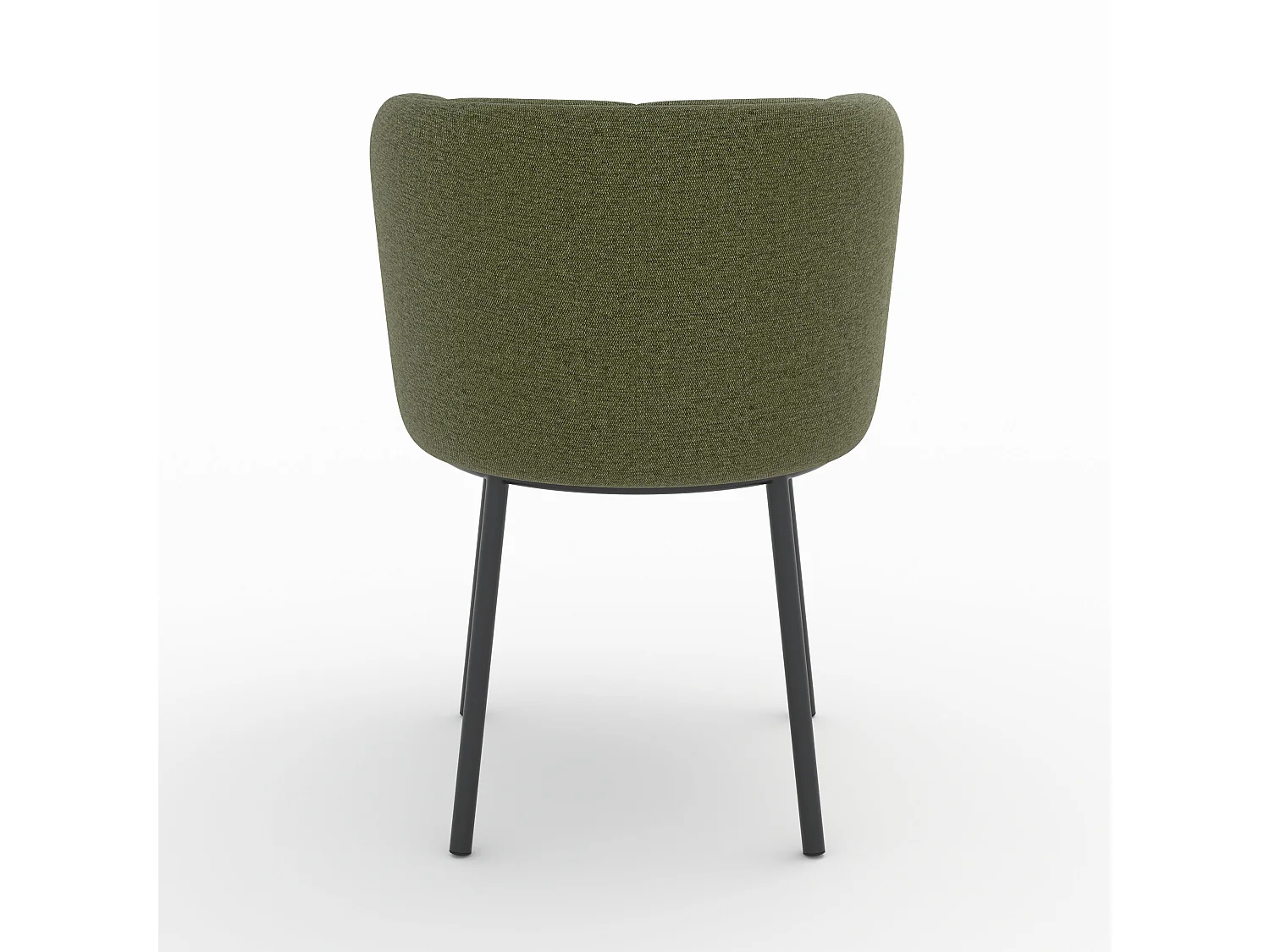 Chaise en tissu vert chiné et pieds noirs - Aby