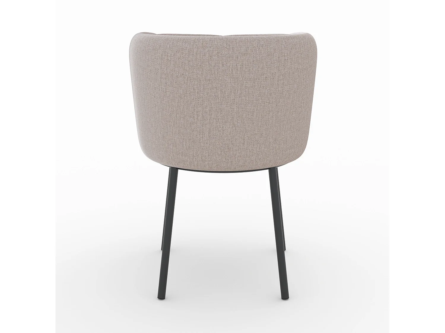 Silla en tela beige jaspeada y patas negras - Aby