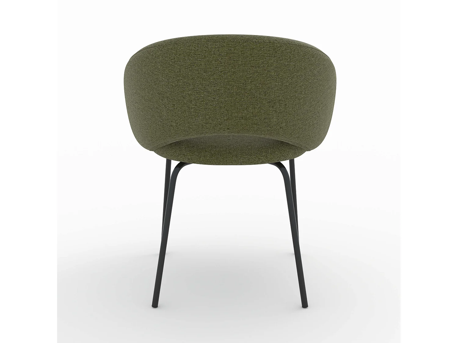 Sedia in tessuto verde melange con gambe nere - Milly