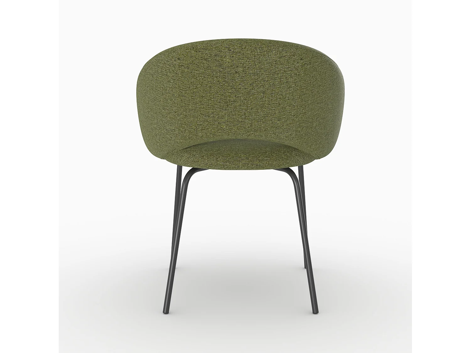 Sedia in tessuto verde melange con gambe nere - Milly