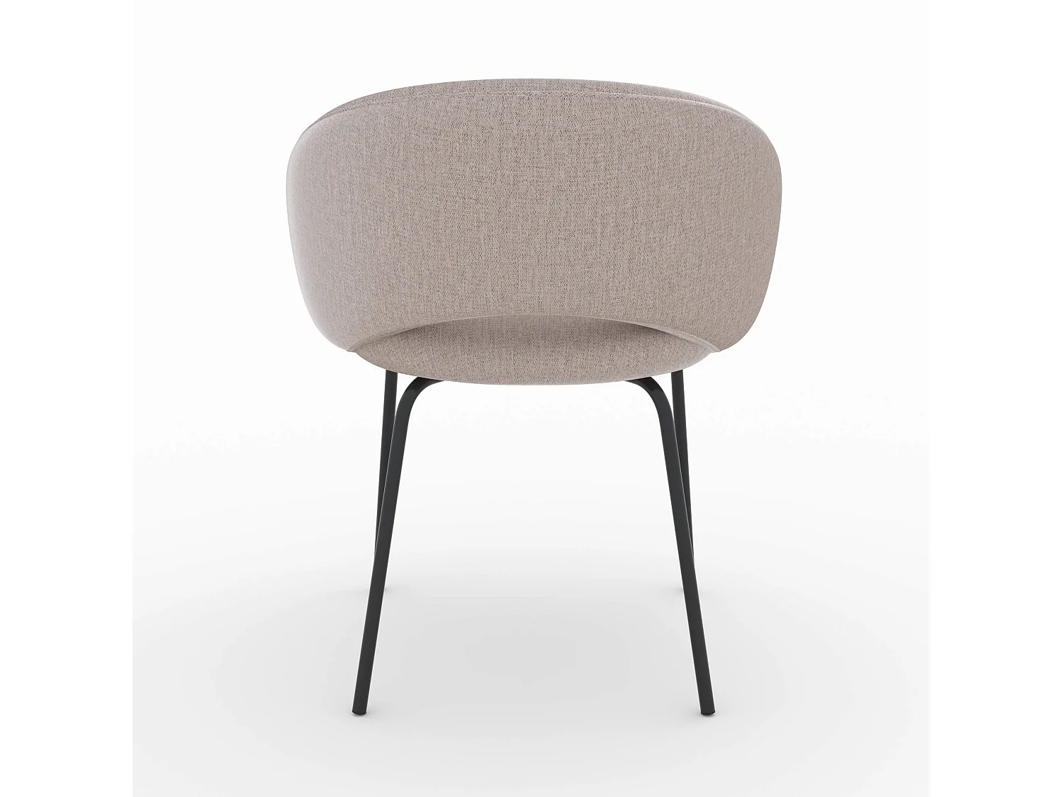 Chaise en tissu beige chiné et pieds noirs - Milly