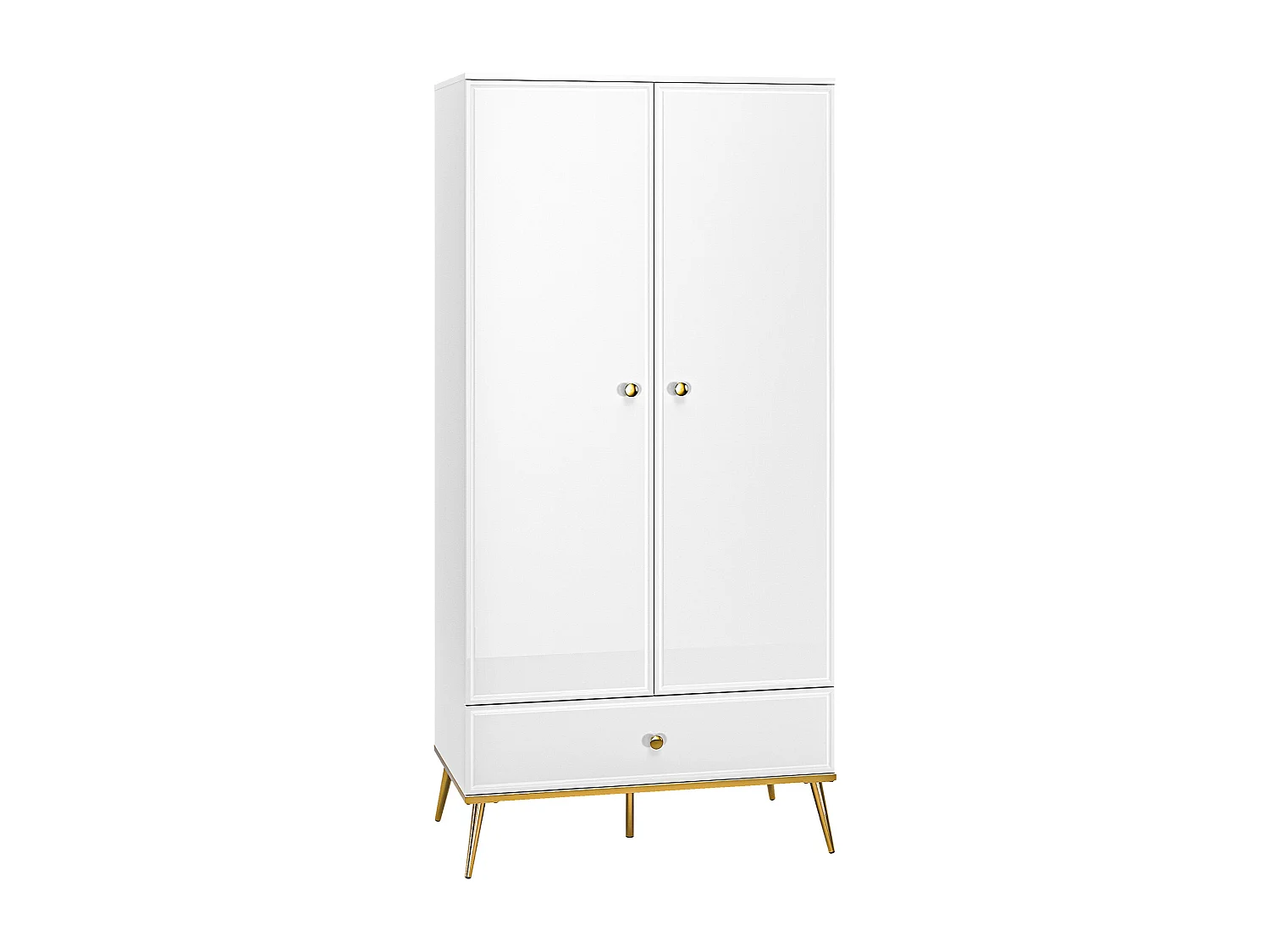 Armoire à deux portes - 92 cm - blanc - DARRBY