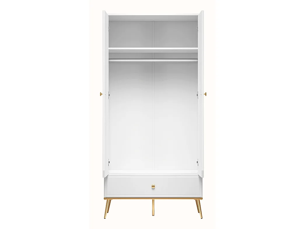 Armoire à deux portes - 92 cm - blanc - DARRBY