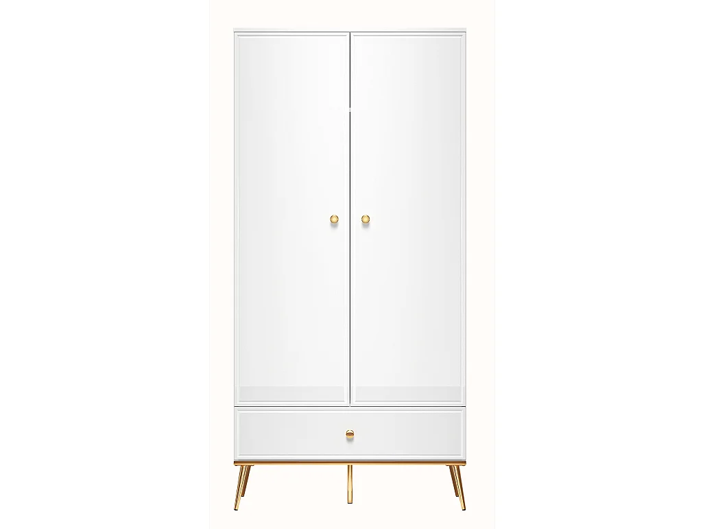 Armoire à deux portes - 92 cm - blanc - DARRBY