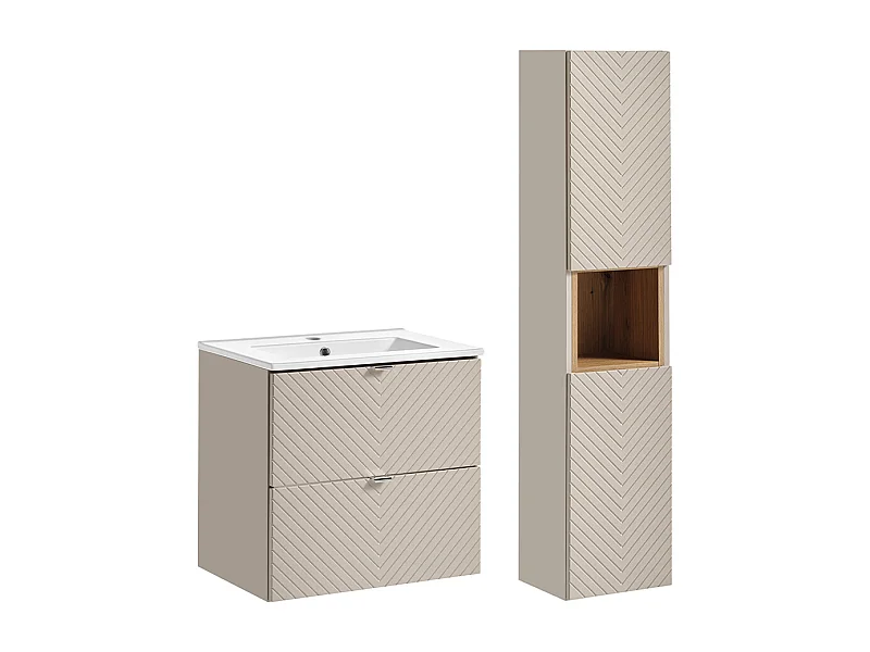 Conjunto de móveis de casa de banho com lavatório Manoa caxemira 60cm