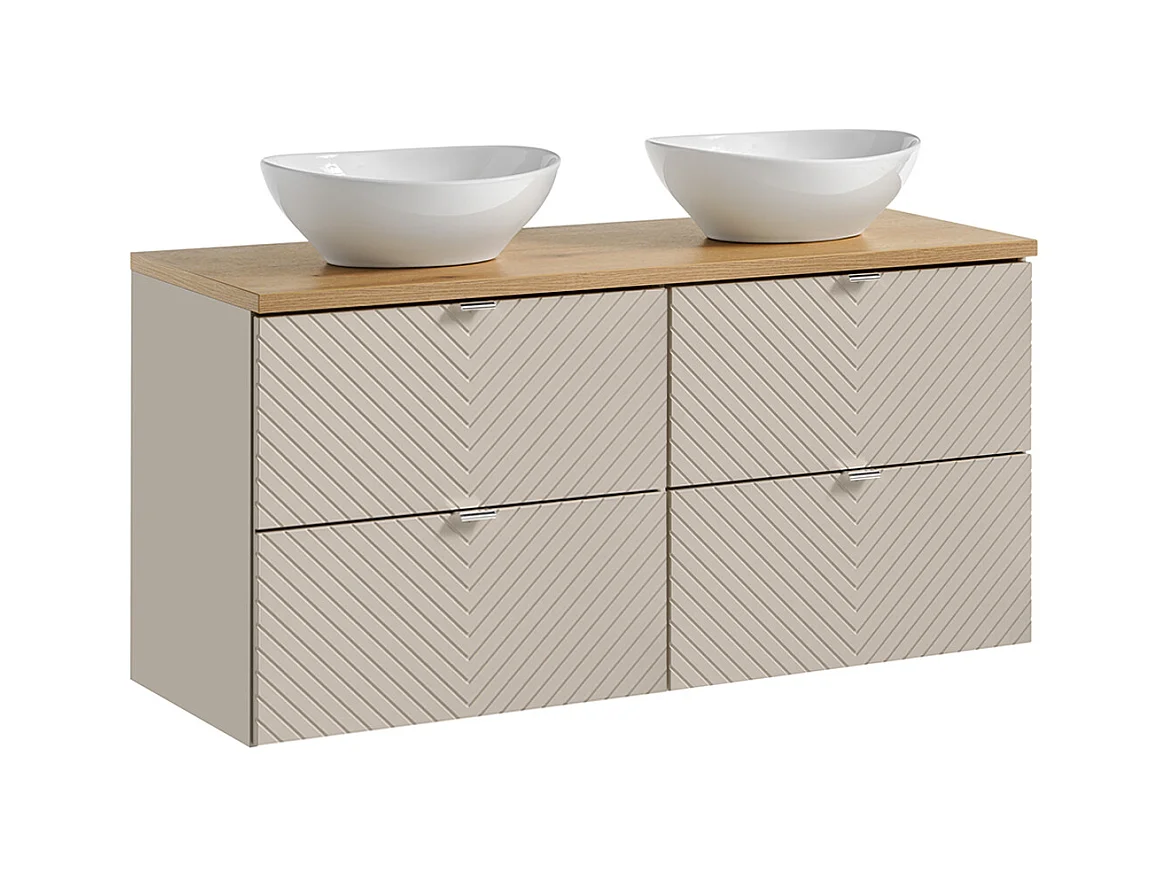 Manoa Cashmere en hout 120cm dubbele wastafel