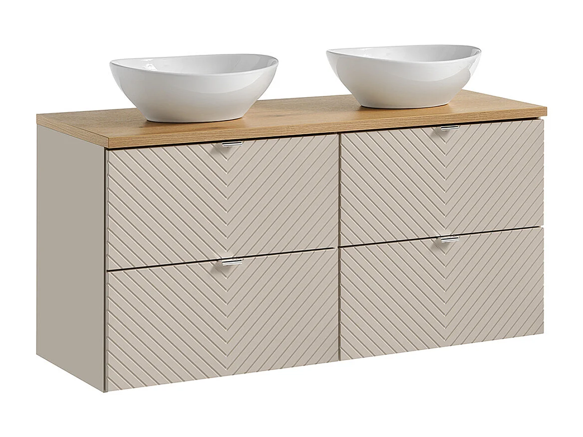 Meuble dobbelt håndvask 120cm 4 skuffer Manoa Kashmir og træ