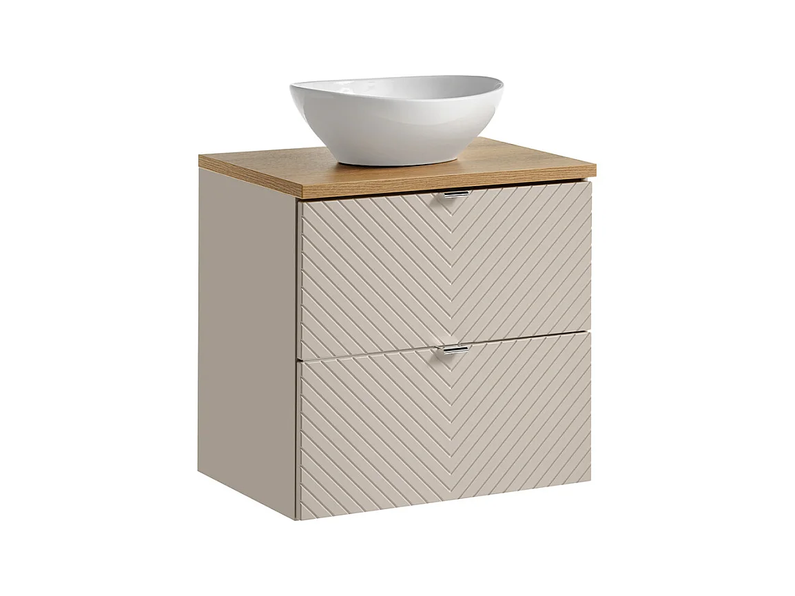 Manoa kasjmier en hout enkele wastafel 60cm