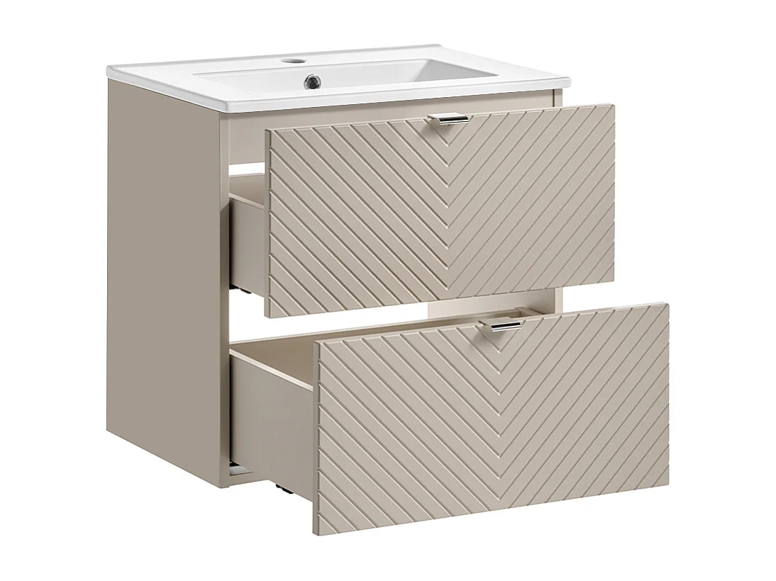 Meuble simple vasque encastrée 60cm Manoa Cachemire