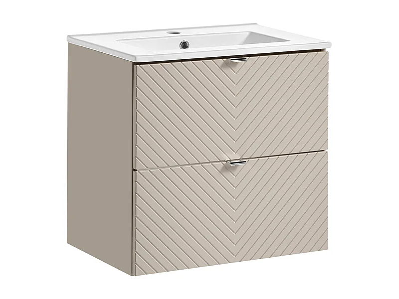 Meuble simple vasque encastrée 60cm Manoa Cachemire