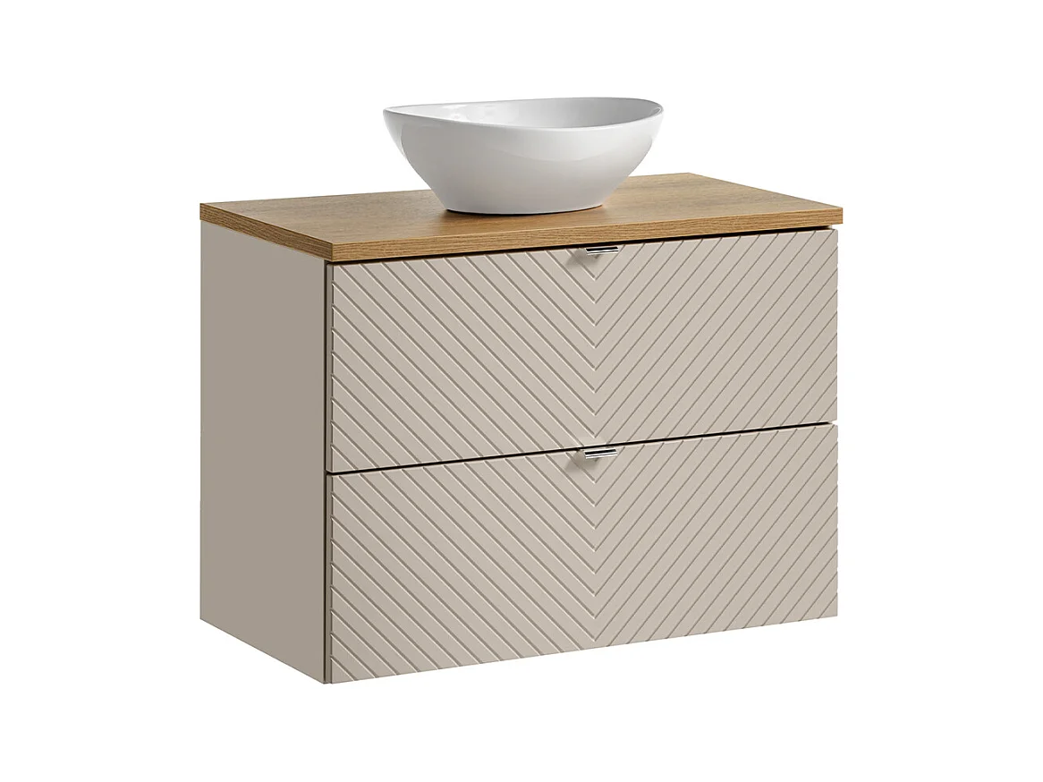 Manoa kasjmier en hout enkel wastafelmeubel 80cm