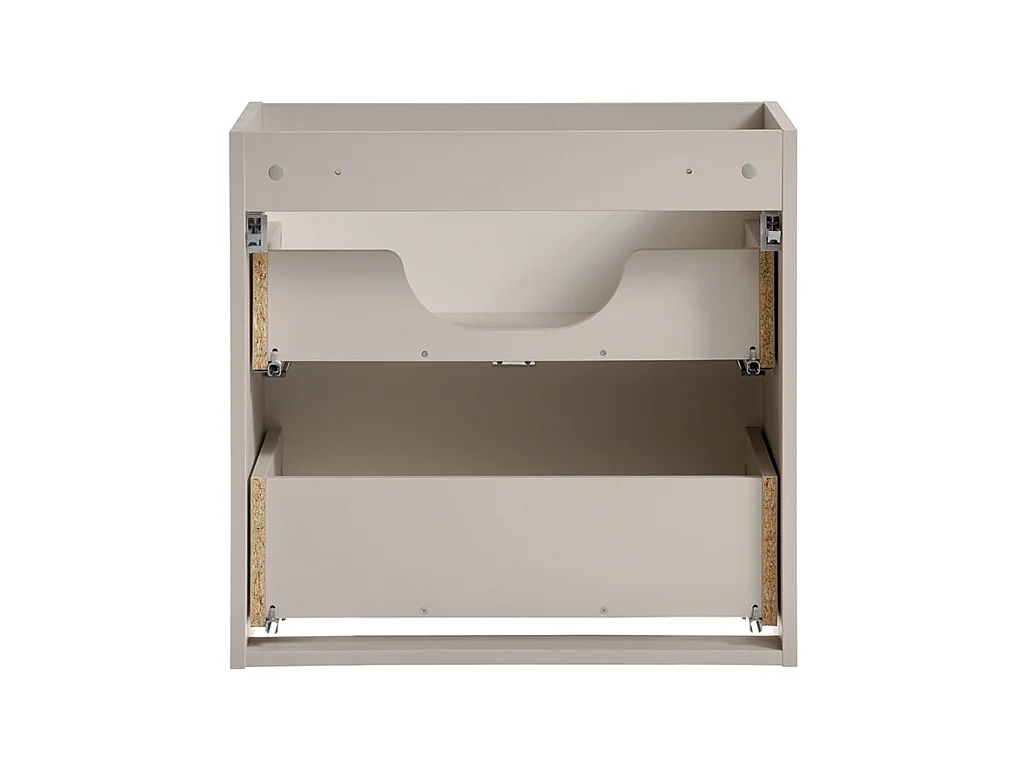 Meuble simple vasque 100cm panier à linge Manoa Cachemire et bois