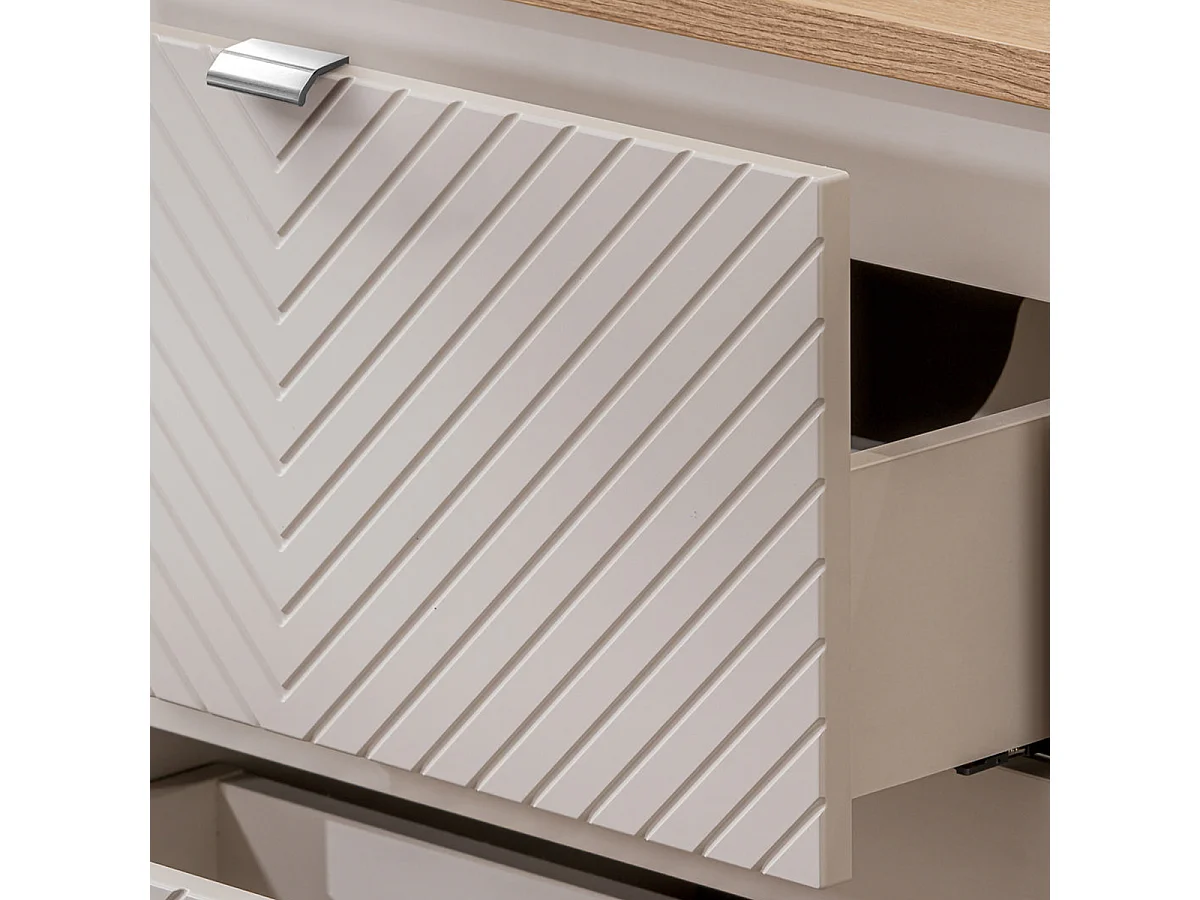 Meuble simple vasque 80cm 2 tiroirs 1 porte Manoa Cachemire et bois