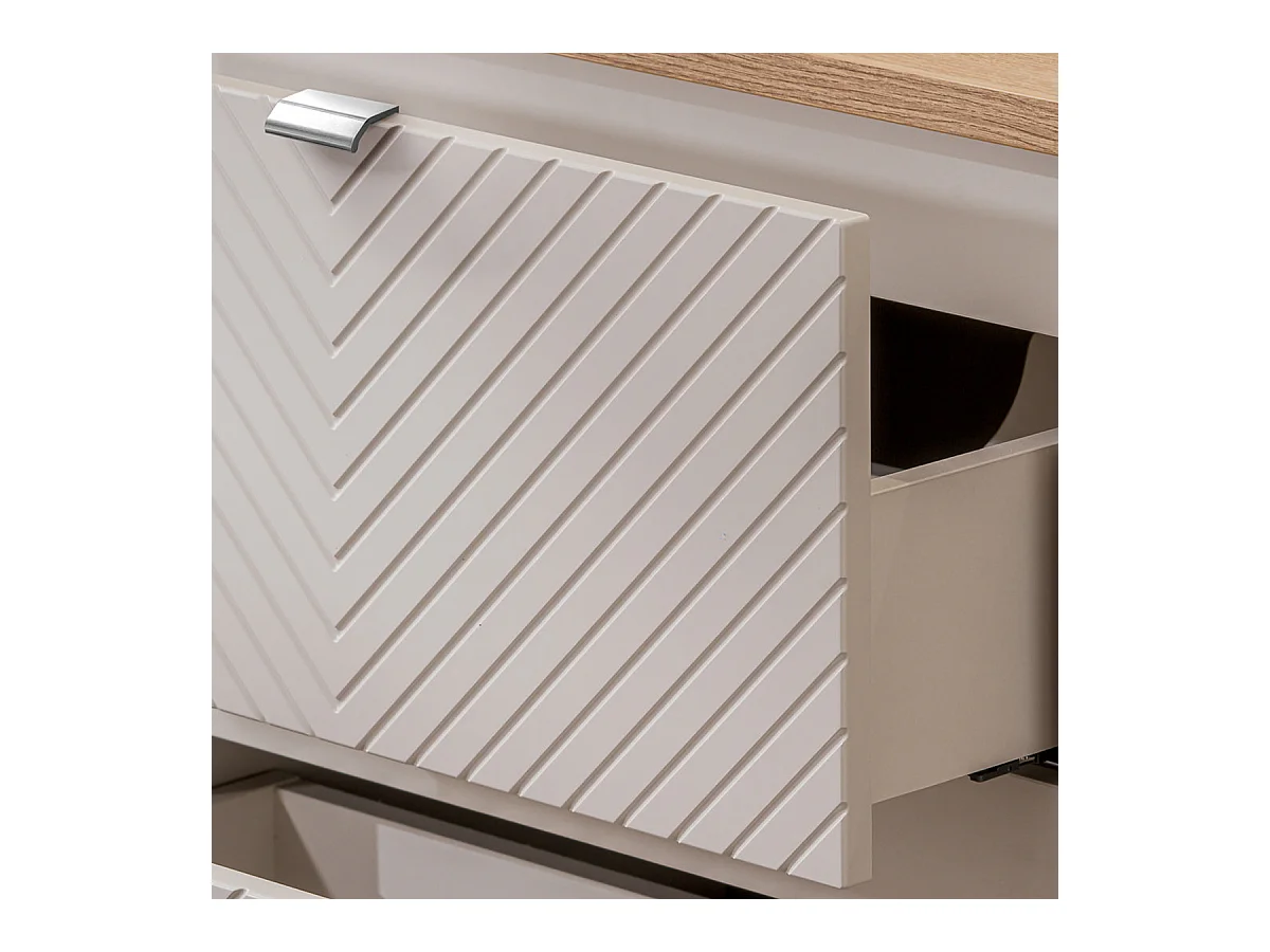 Meuble simple vasque 80cm 2 tiroirs 1 porte Manoa Cachemire et bois