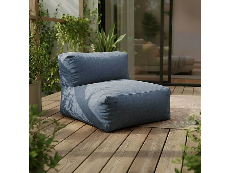 Fauteuil de jardin pour canapé modulable bleu pacific - Mixi