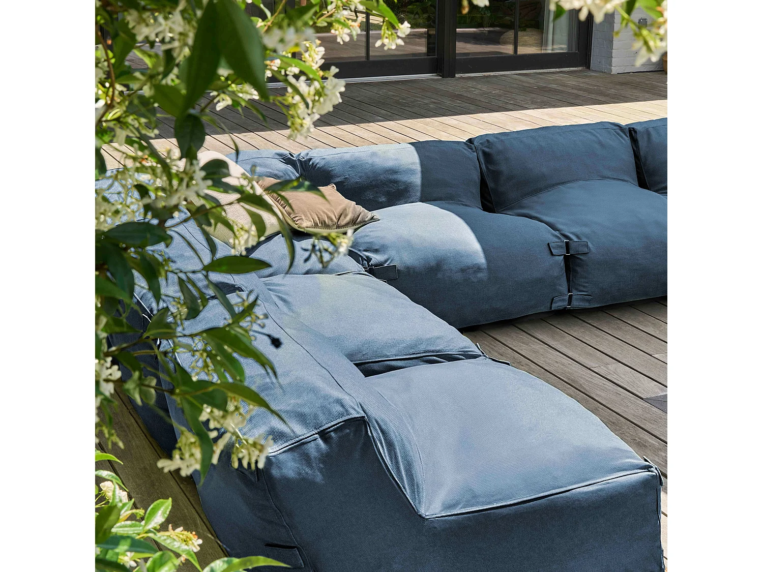 Canapé d'angle modulable 8 places bleu pacific - Mixi