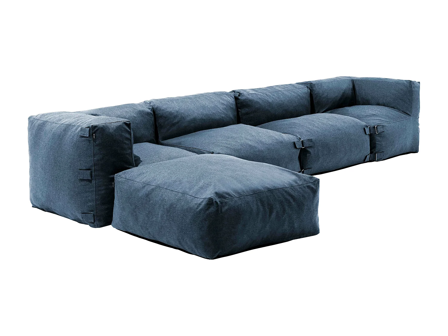 Canapé d'angle modulable 5 places bleu pacific - Mixi