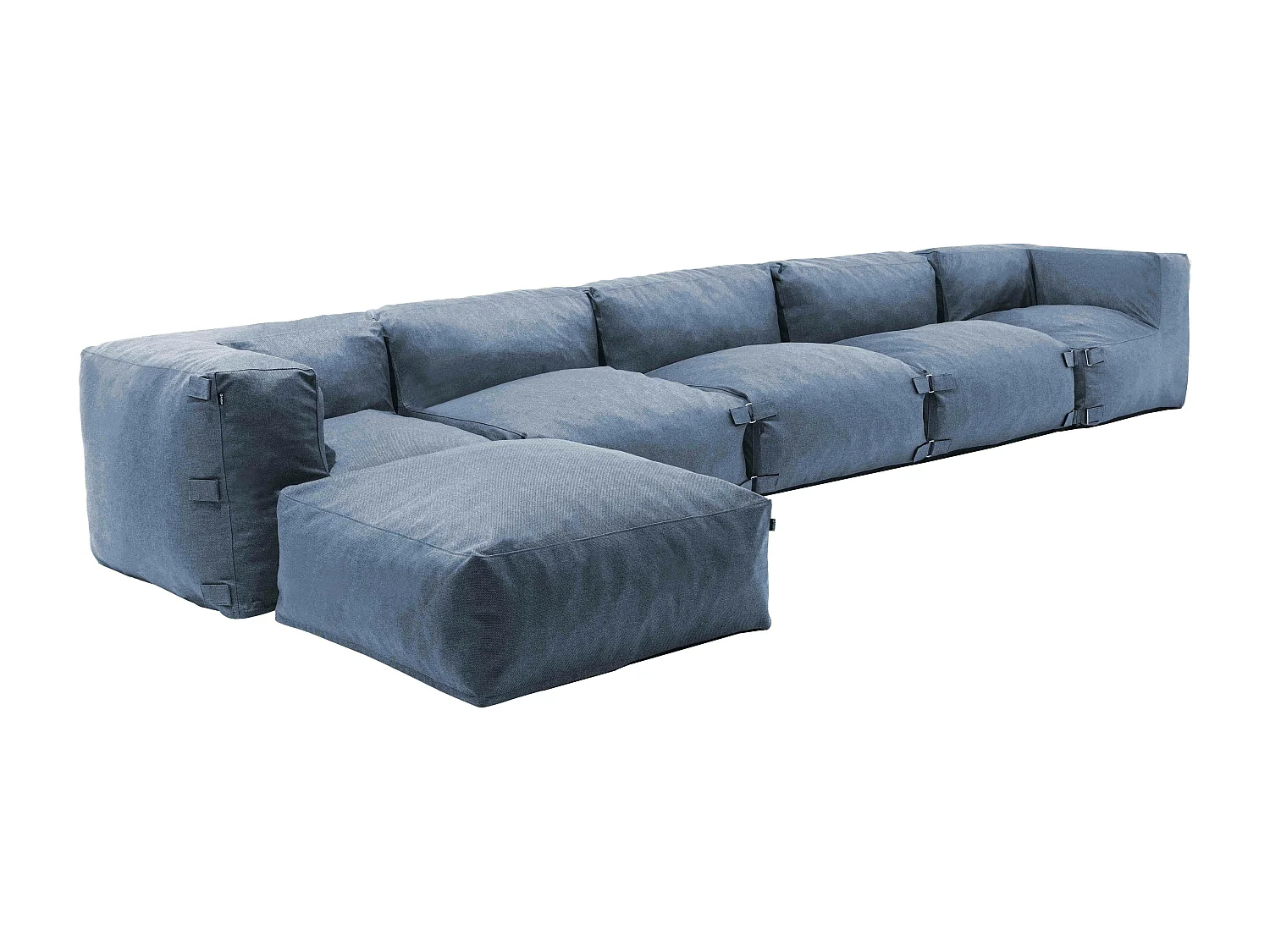 Canapé d'angle modulable 6 places bleu pacific - Mixi