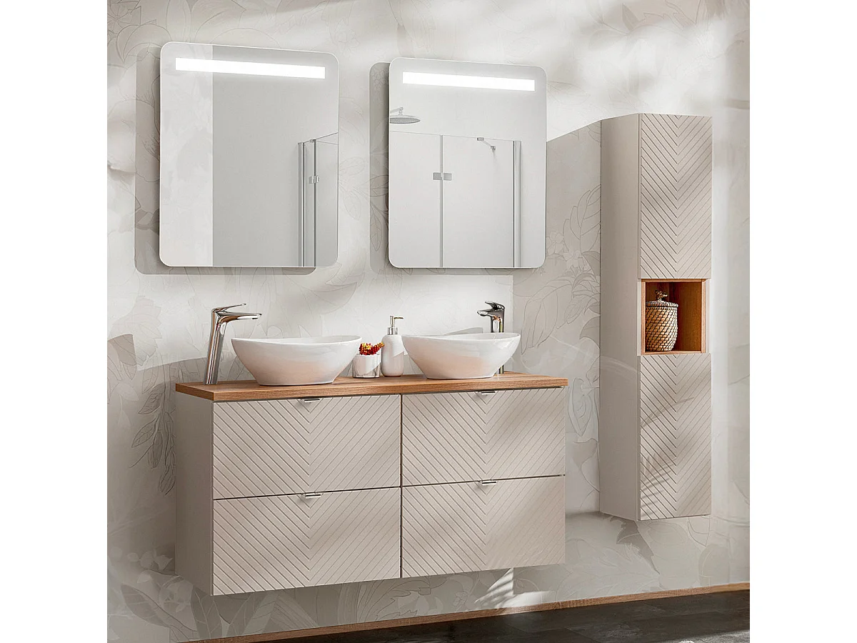 Meuble sous-vasque 120cm 4 tiroirs Manoa Cachemire