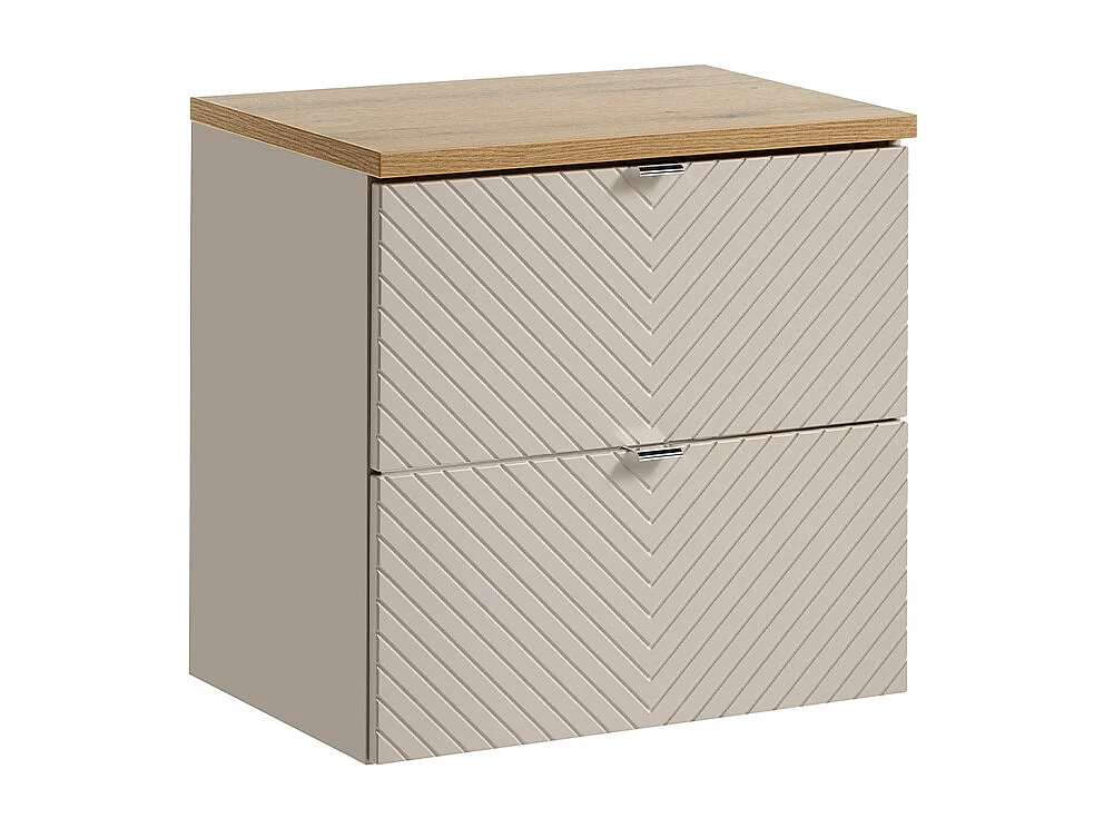 Meuble sous-vasque 60cm plan de toilette Manoa Cachemire et bois